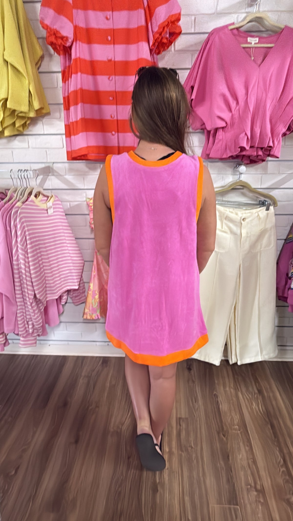 FRENCH TERRY SCOOP DRESS