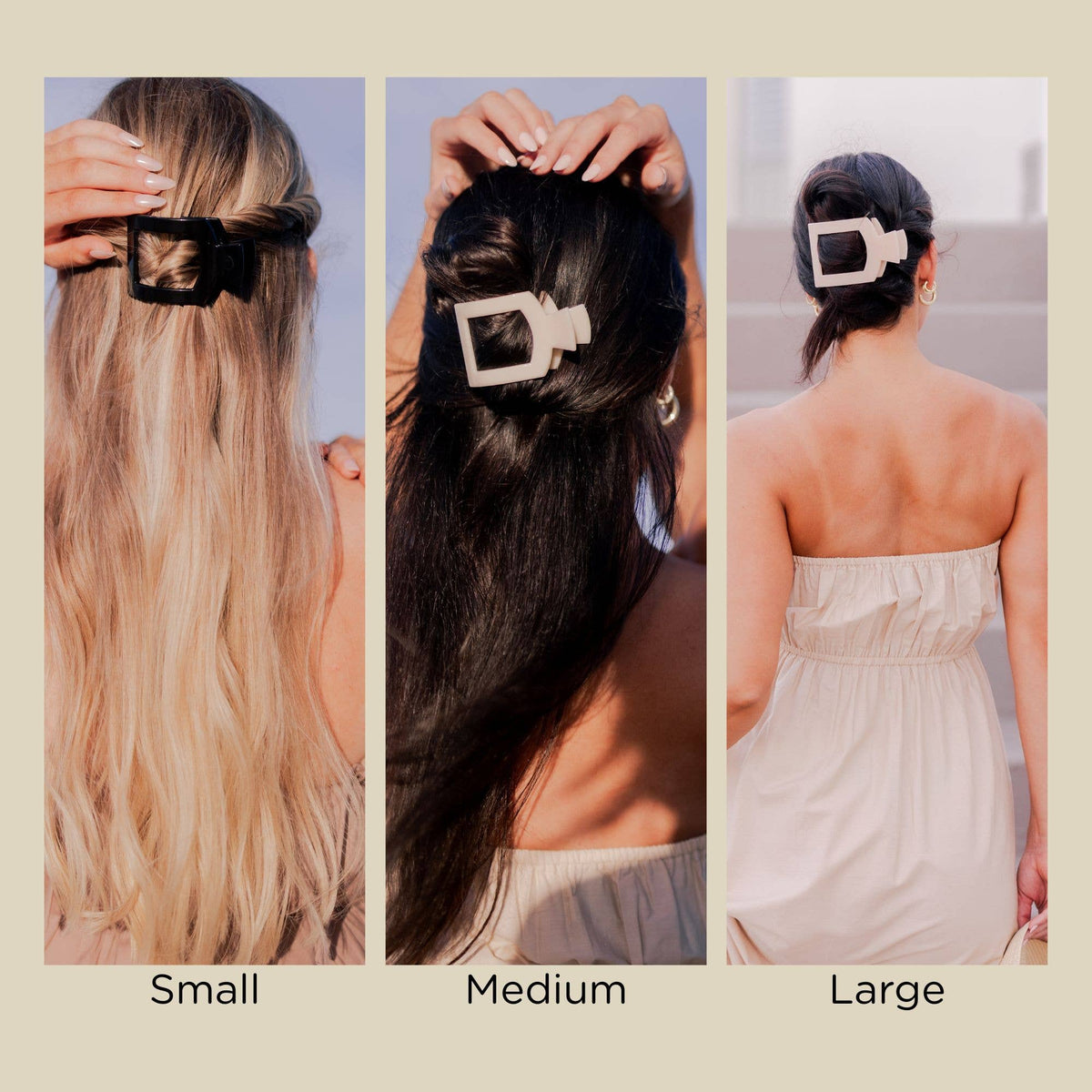 Square Flat Hair Clip | Small | Blonde Tortoise