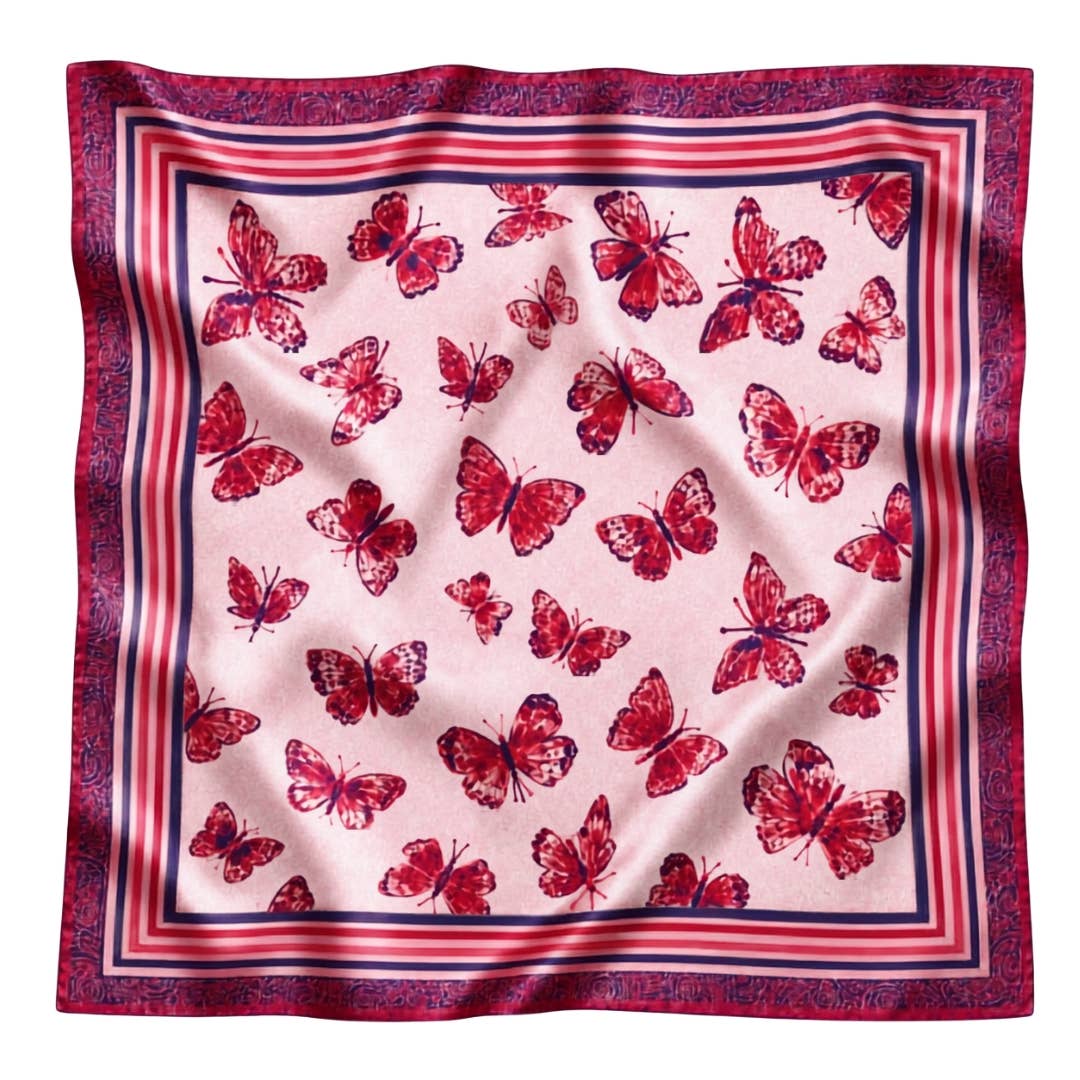 RED & NAVY BUTTERFLY BANDANA