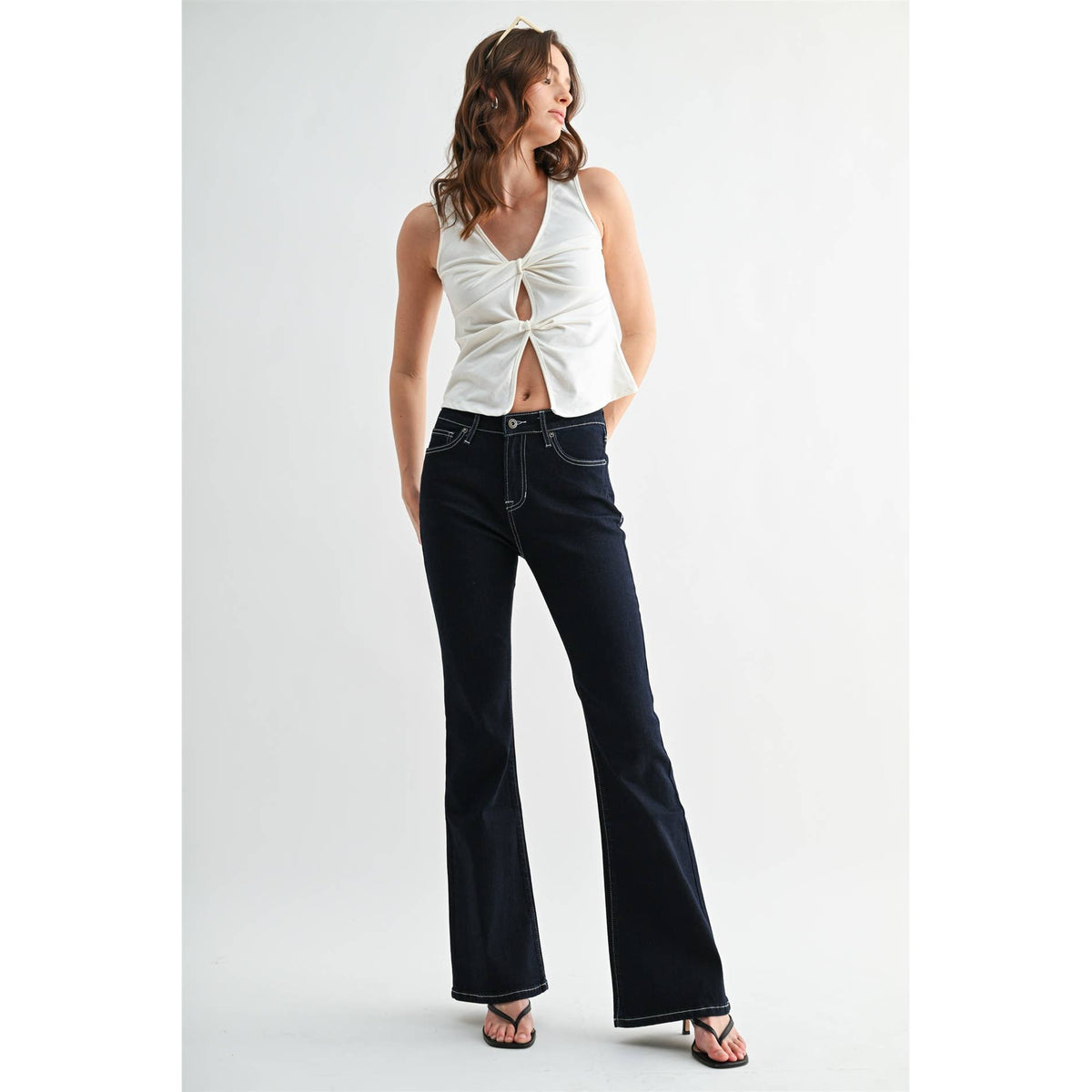 DELANIE DARK HIGH RISE FLARE LEG
