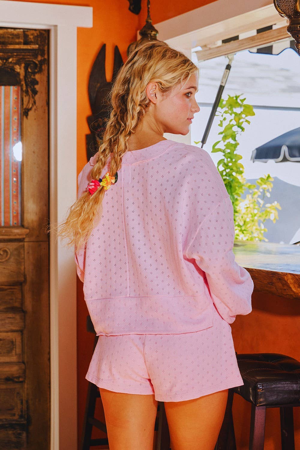 PINK DRAWSTRAW SHORTS WITH BIG POCKETS