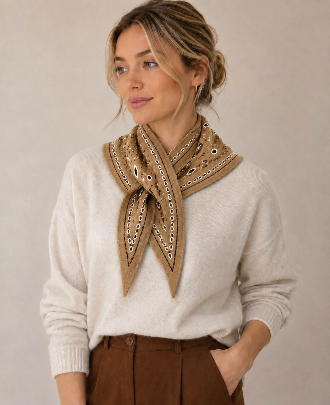 COZY KNIT BANDANA SCARF