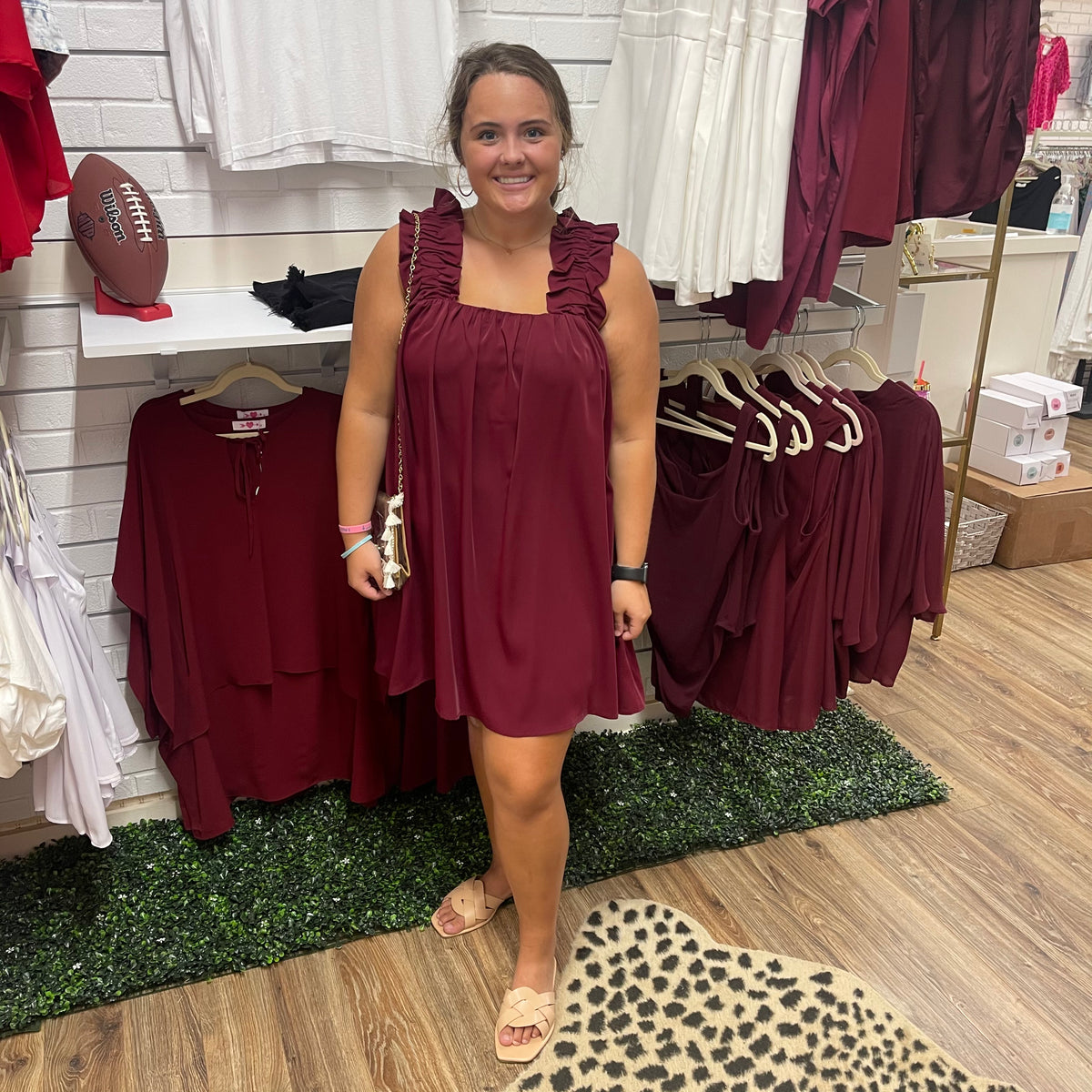 WHITNEY RUCHED STRAP DRESS
