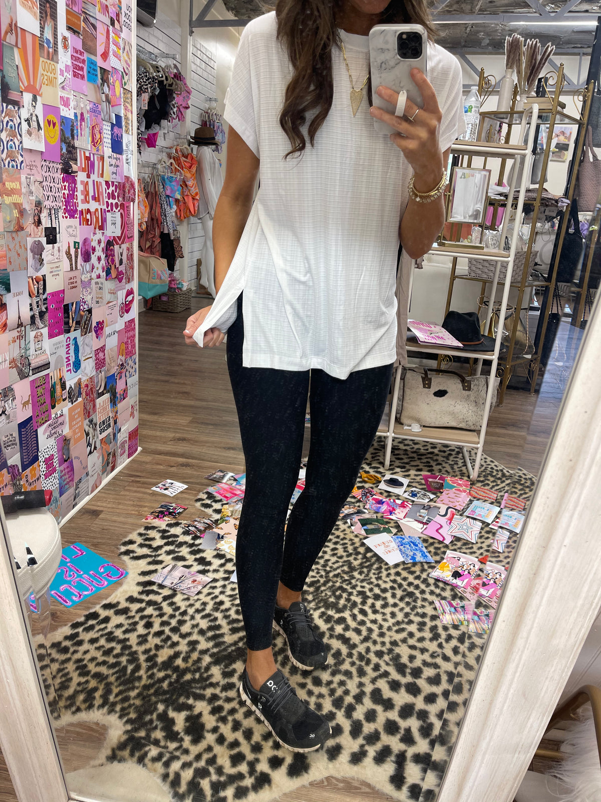 ALLISON GINGHAM SLIT SHORT SLV
