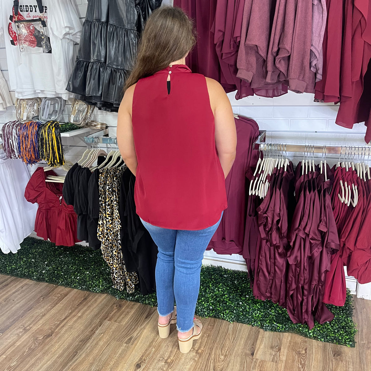 KERI COWL NECK MAROON TOP