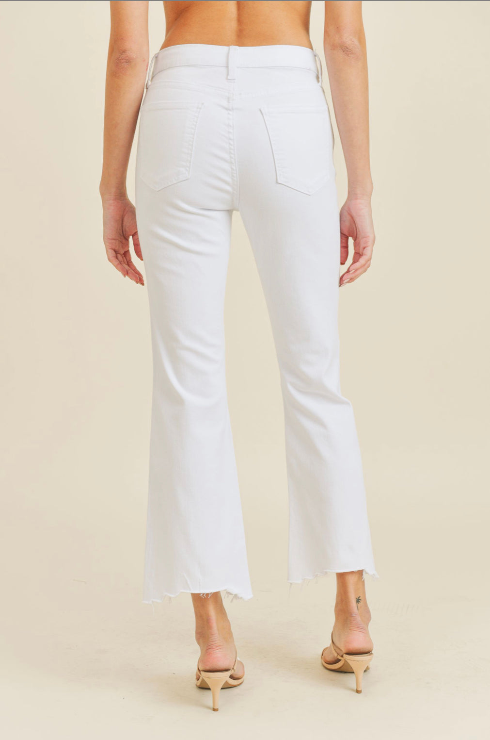 DESTINY WHITE CROP FLARE DENIM