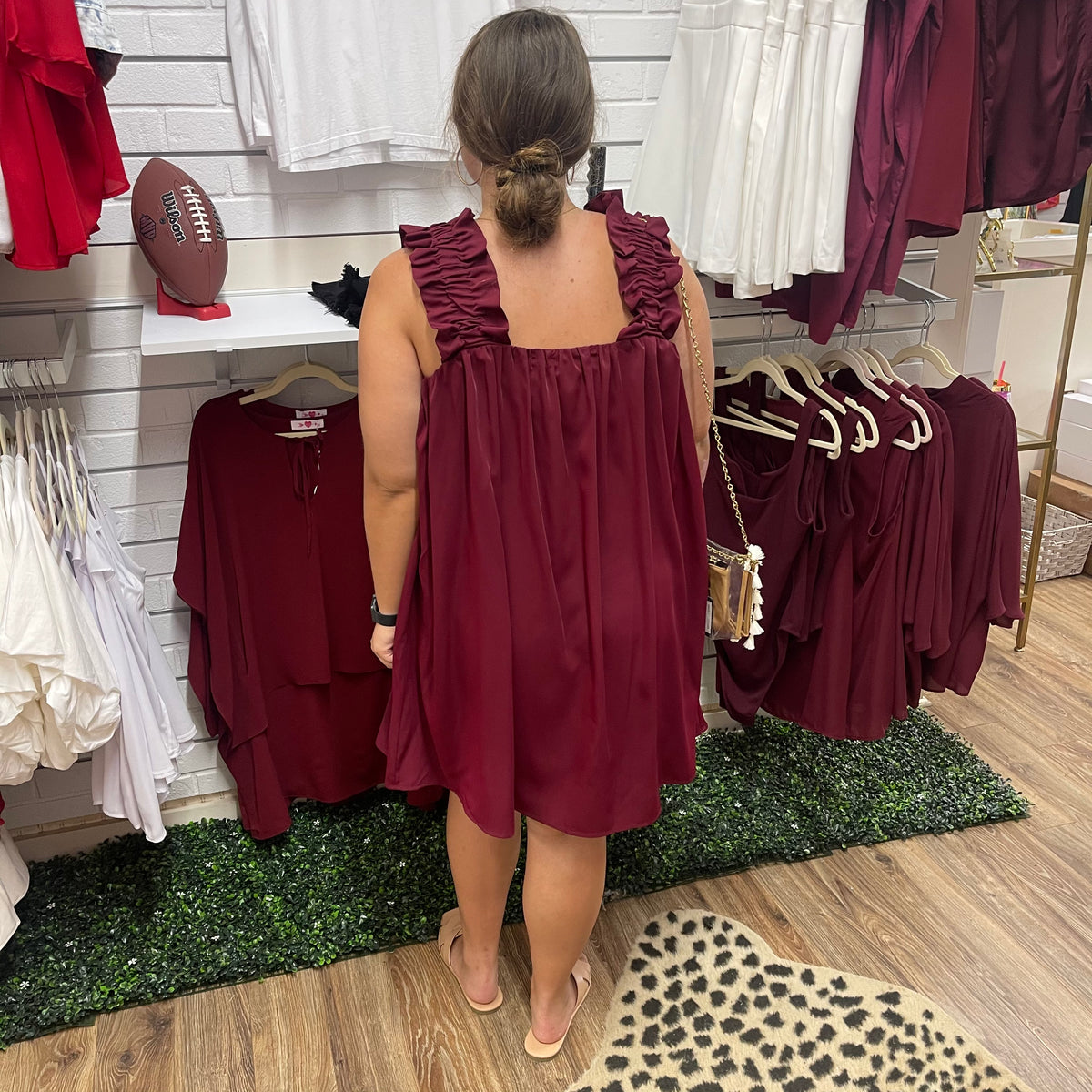 WHITNEY RUCHED STRAP DRESS
