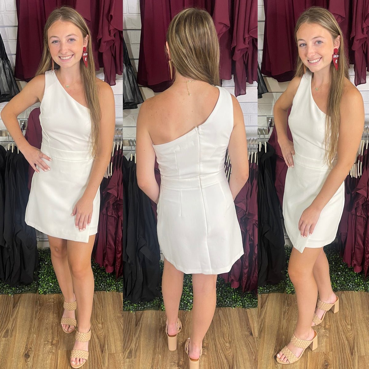 WHITE ASYMMETRIC ONE SHOULDER ROMPER