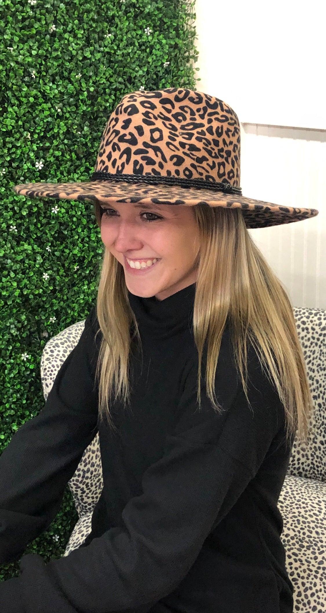 LEOPARD FELT HAT