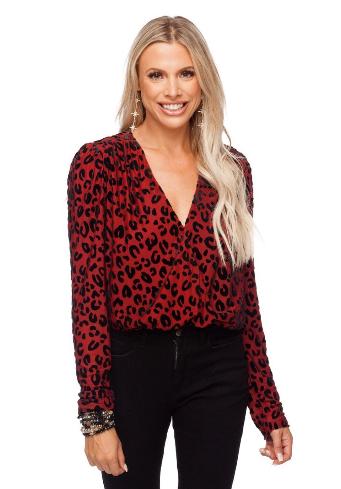 MELISSA RUST LEOPARD BODYSUIT
