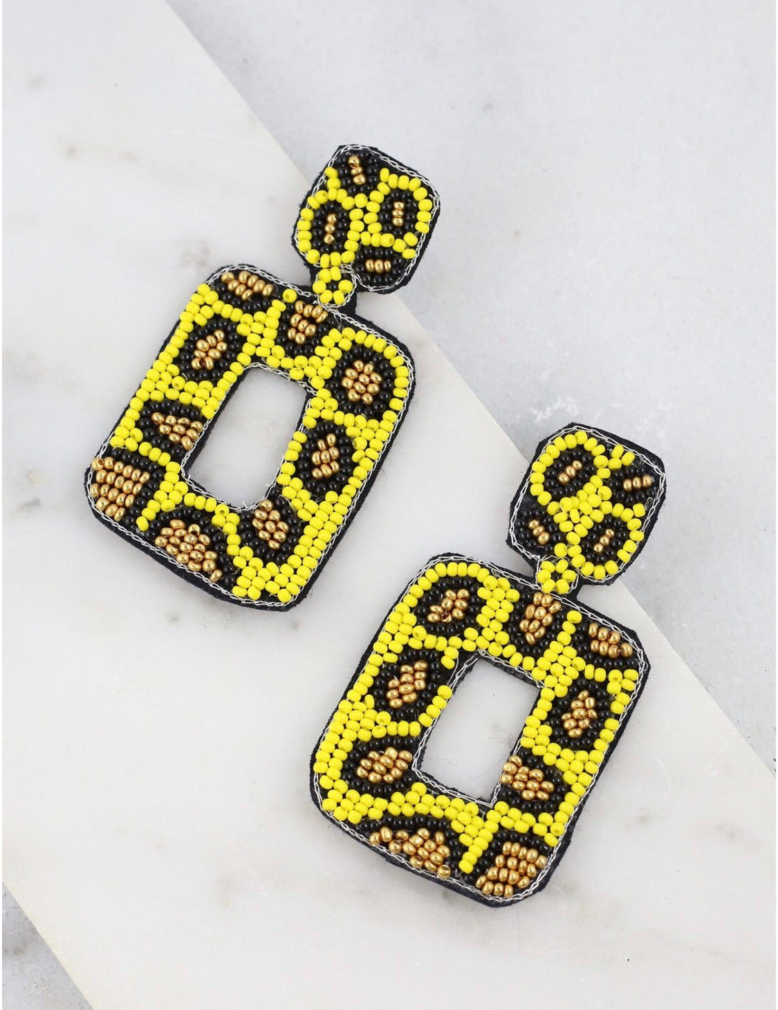 FIERCE LEOPARD BEADED EARRING