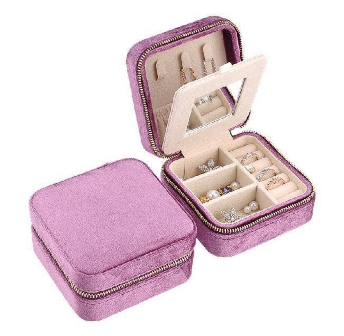 VELVET SQUARE JEWELRY BOX