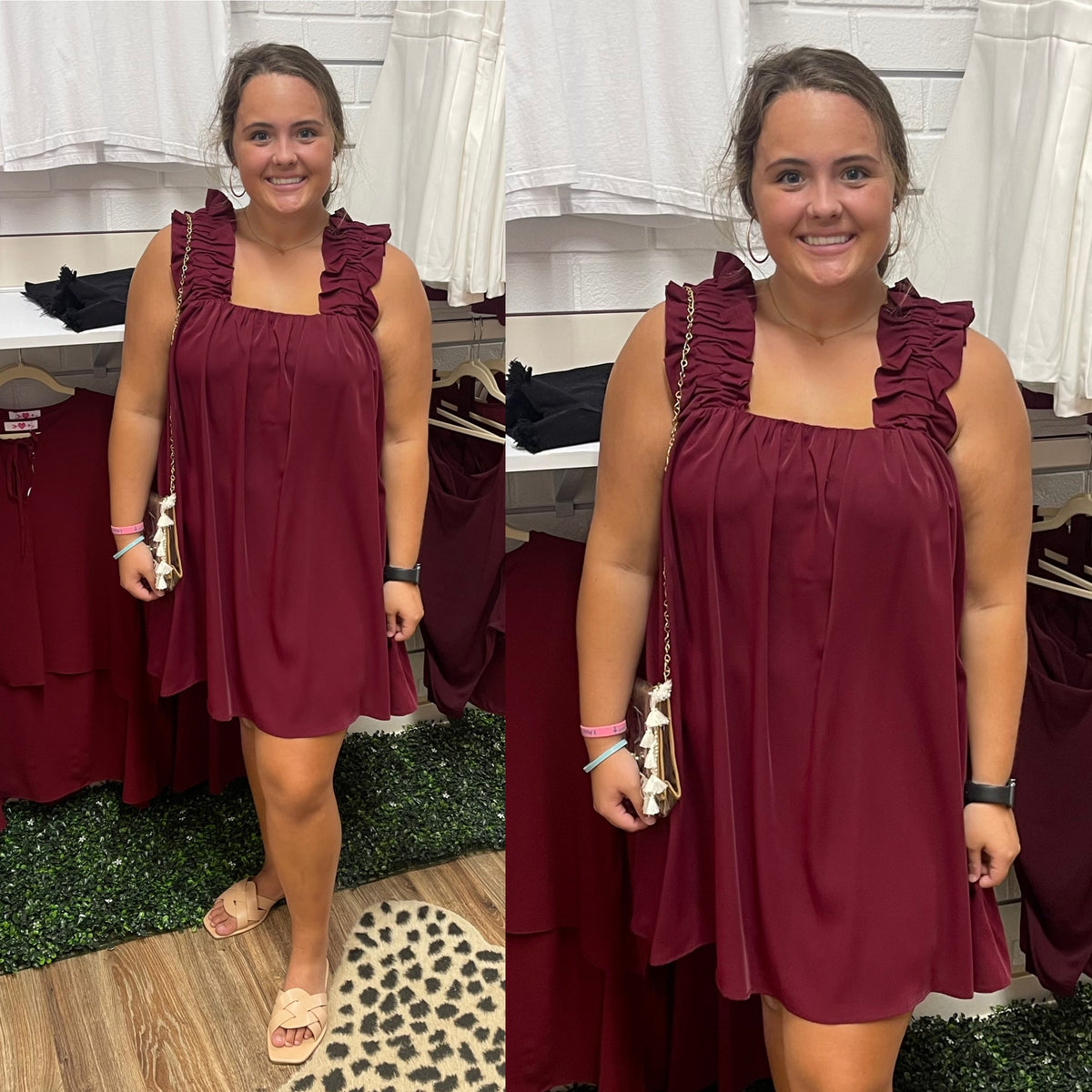 WHITNEY RUCHED STRAP DRESS
