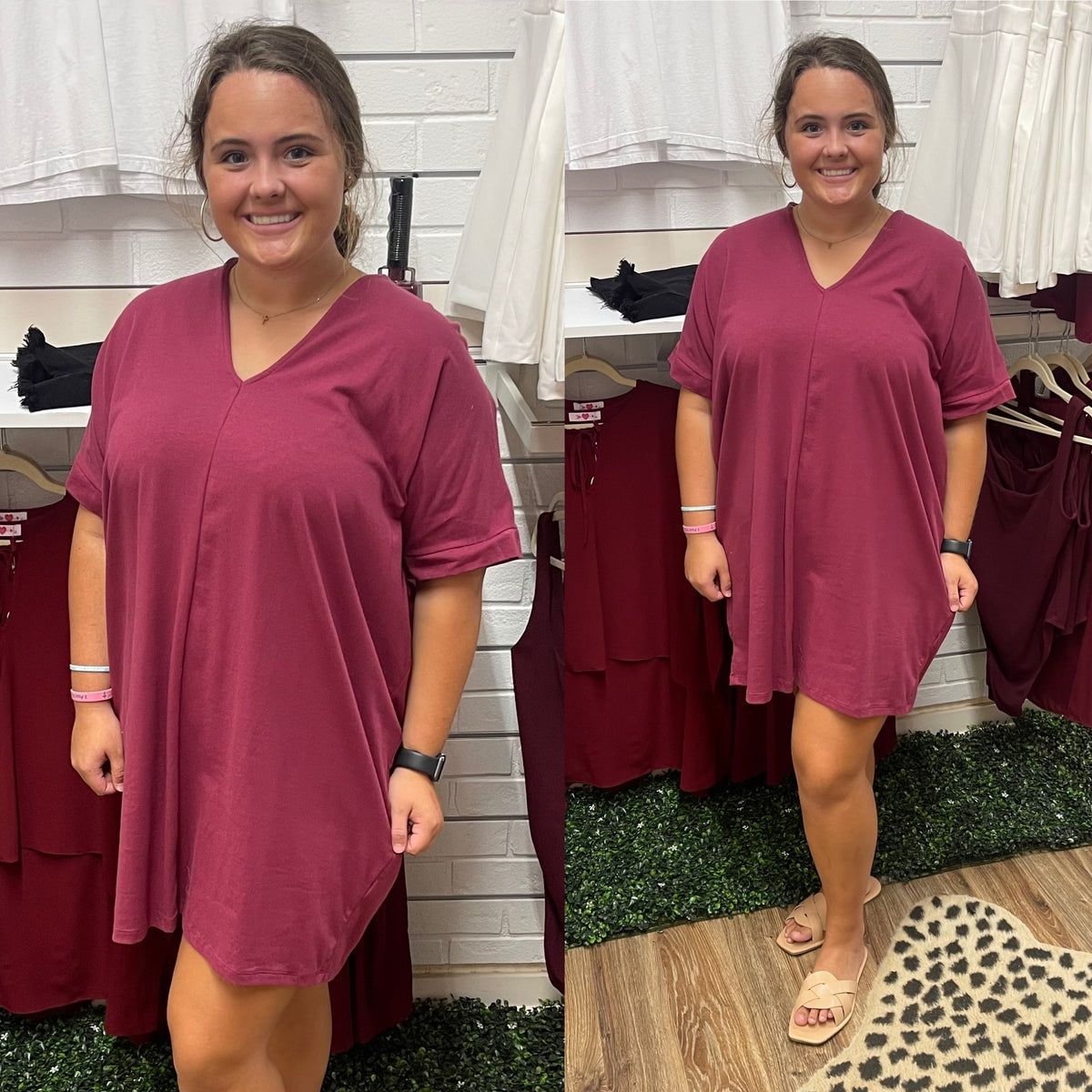 MY BERRY VNECK TUNIC DRESS