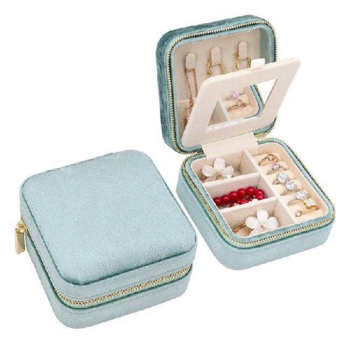 VELVET SQUARE JEWELRY BOX