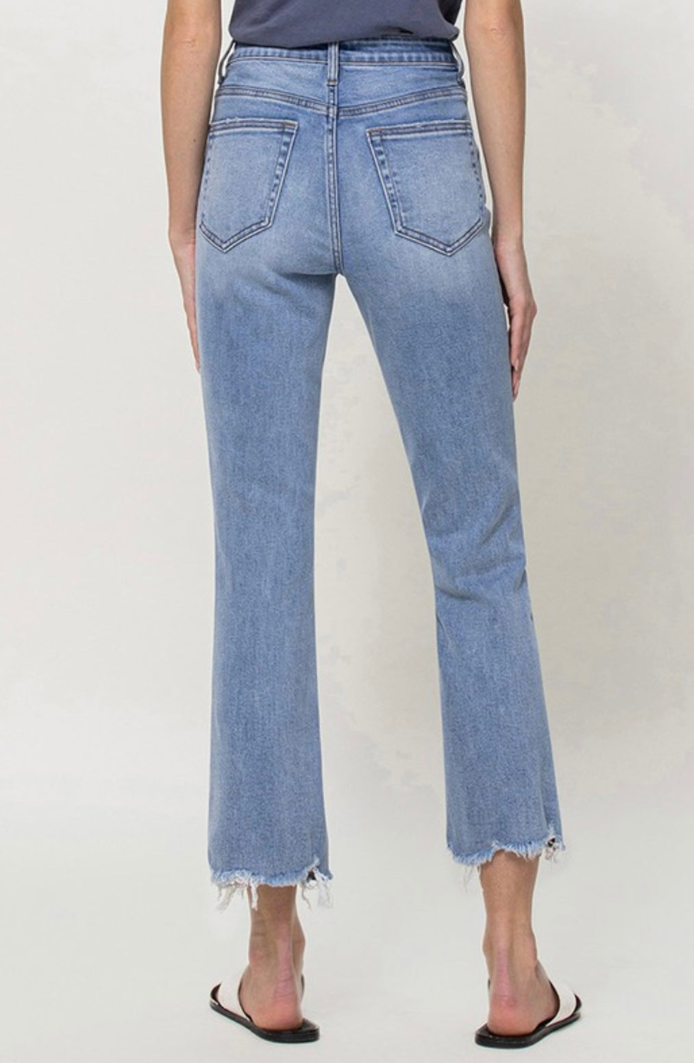 SUNFADED CRISS CROSS KICK FLARE DENIM