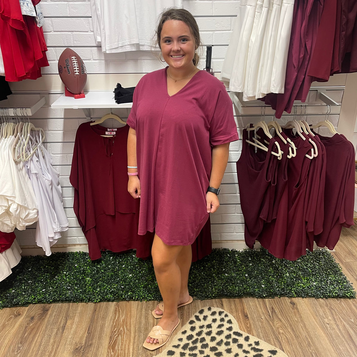MY BERRY VNECK TUNIC DRESS