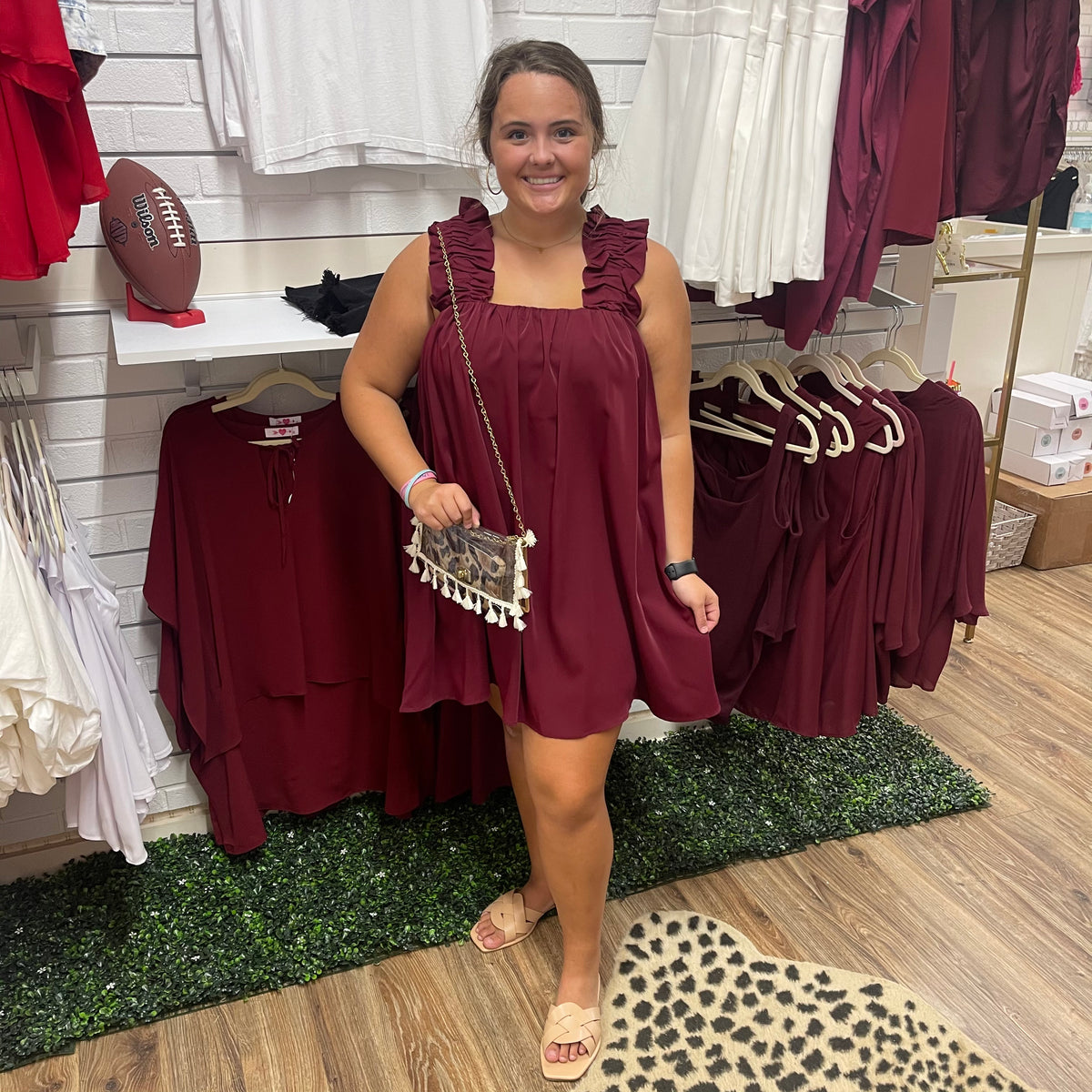 WHITNEY RUCHED STRAP DRESS