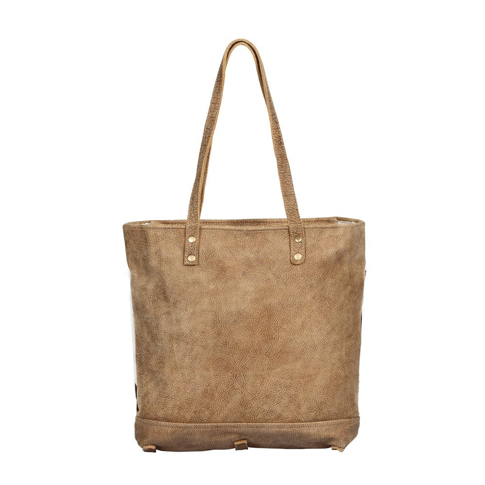 COCOA LEATHER HIDE TOTE